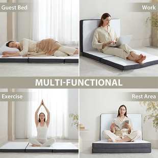 亚马逊爆款 床垫记忆泡沫折叠床垫地板可折叠床软垫压缩床垫 三折式