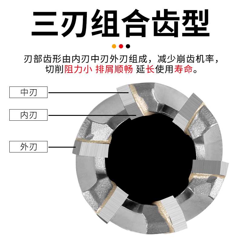 j8钢板厚合金磁力钻钻头空心钻头取芯不锈钢开孔器金属扩孔g3