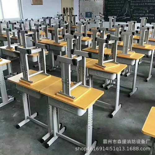 学生课桌椅蓝色款可升降单人学习桌椅成套学校办公家具