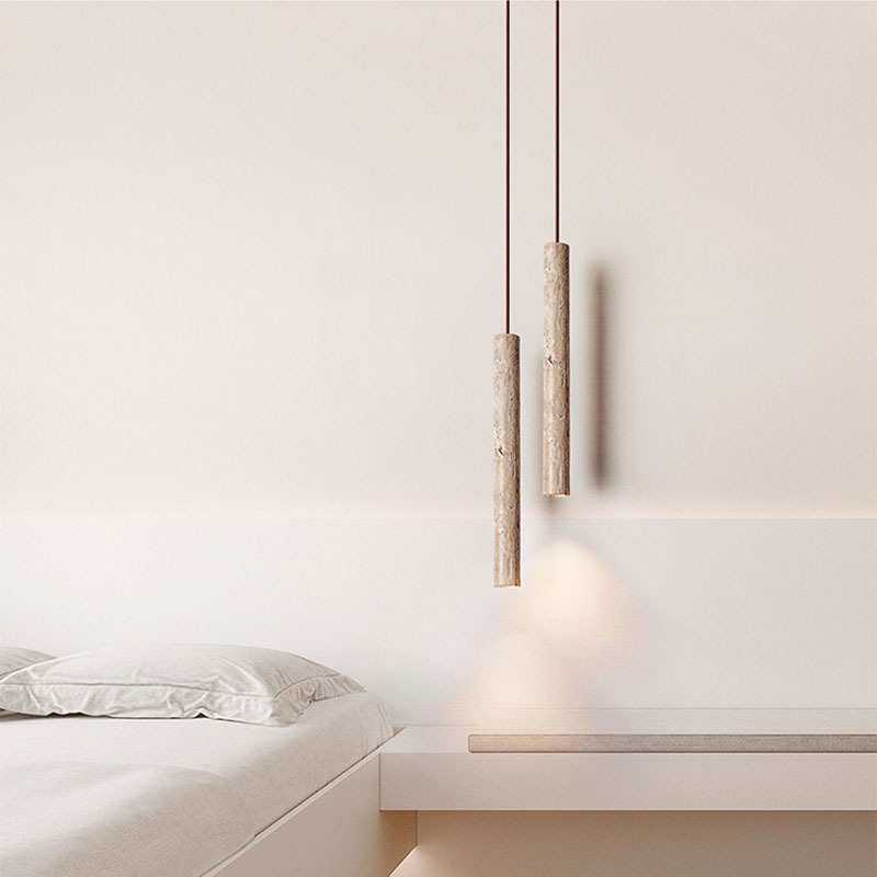 黄洞石吊灯北欧超细简约设计客厅餐厅吧台卧室主卧床头柜线性