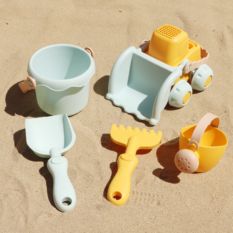 儿童沙滩水桶挖沙铲子玩沙子工具沙滩玩具车套装男孩女孩宝宝拖车
