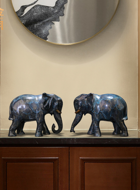 《富贵吉祥2》大象铜摆件工艺品家居玄关客厅电视柜博古架装饰