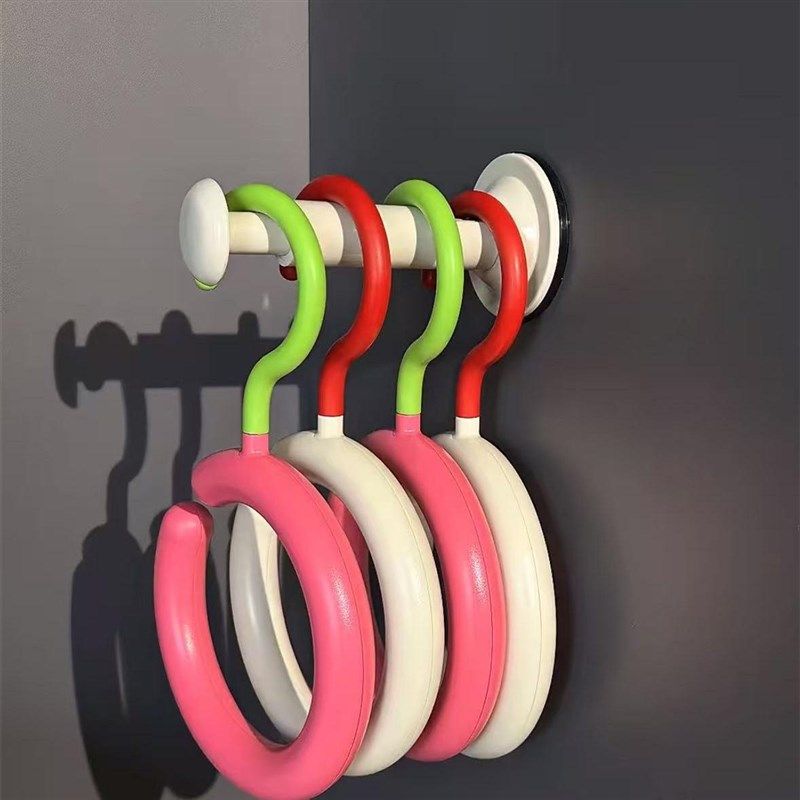 衣架帽子多巴胺圆形围巾收纳无痕多功能可旋转挂钩展示衣架服装店,收纳整理,塑料衣架,淘宝优惠券,粉丝福利购,淘宝优惠卷