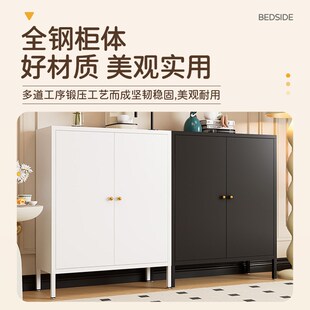 适合放阳台的储物柜成品铁艺餐边柜带门金属框架衣柜多层