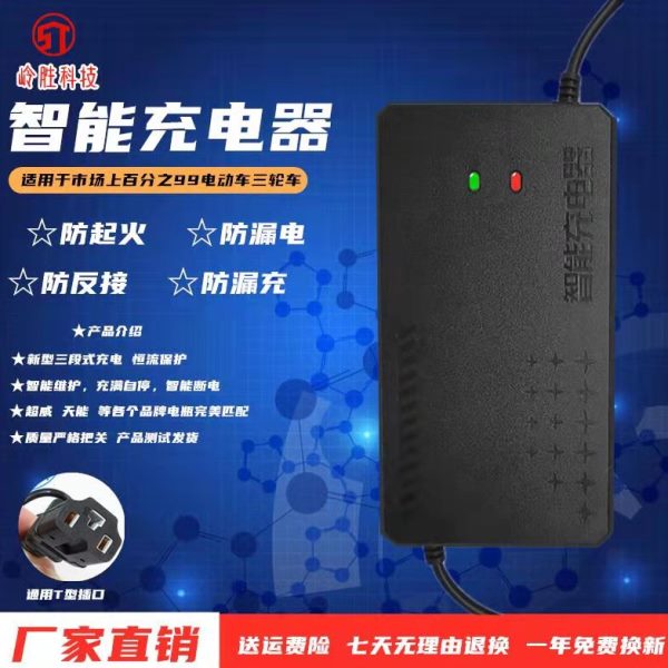 电动车电瓶充电器48V12AH20AH60V72V30AH雅迪新日金鹏电三轮通用