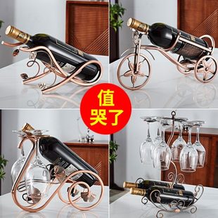 简约摆件置物轻奢红酒杯架倒挂家用红酒架葡萄酒现代酒瓶展示架子