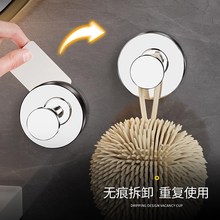 旋转吸盘挂钩304不锈钢强力免打孔强力承重厨房浴室卫生间单个钩
