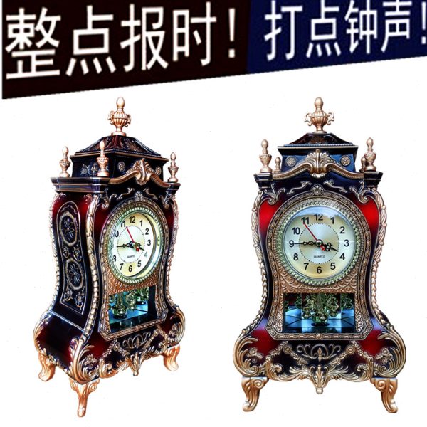 座钟表客厅卧室别墅家居装饰欧式整点报时石英钟台钟摆件16首音乐