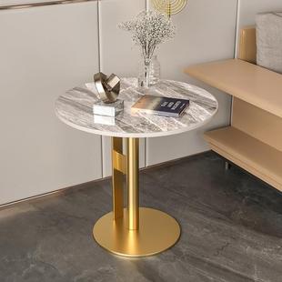 奢岩板边几床头小边桌茶几设 折扣价 金意极圆形沙圆发边几轻式