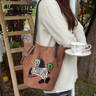 马上有钱花休闲斜挎包流行帆布袋百搭帆布包新B 清仓 特价