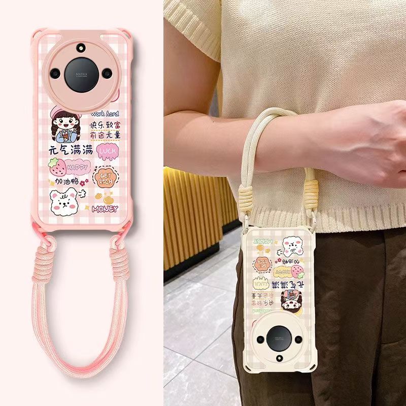 适用华为荣耀x40手机壳挂绳rmo-anoo软honor x40i保护套5g镜头全包防摔dio一an00个性创意荣誉x40gt可爱女款