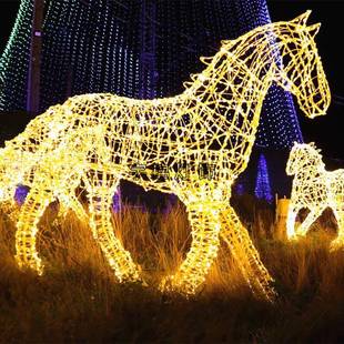 麋饰马天鹅物动灯光彩鹿灯景观幻摆件户外光节装 折扣价 圣诞装
