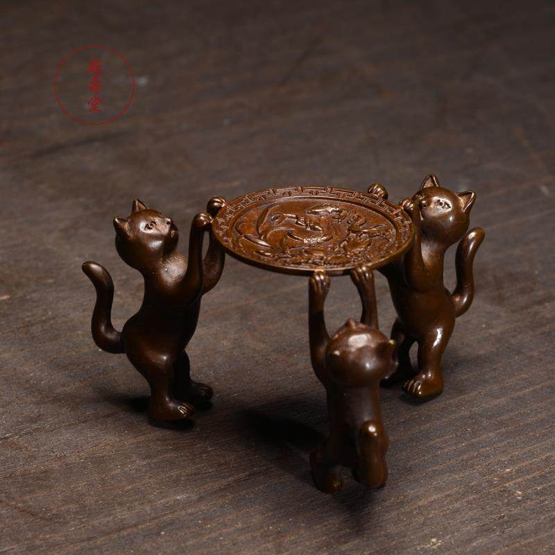 盖置 龟寿堂铁壶铜壶银壶小猫纯铜壶盖置 盖托功夫茶具专用配件