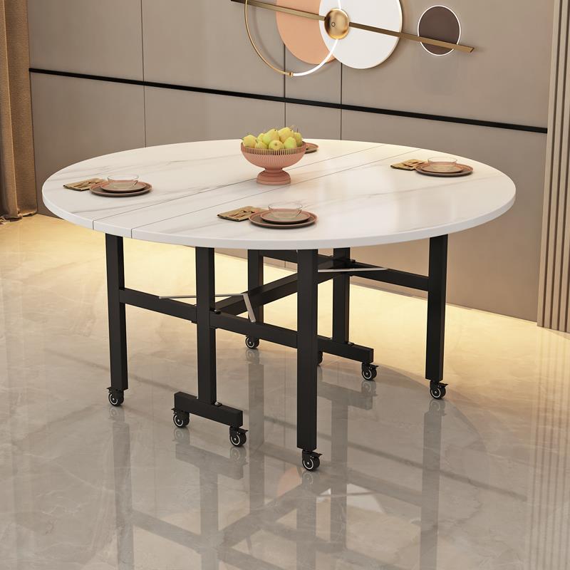 轻奢折叠餐桌超薄家用免安装简易饭桌可伸缩移动多功能吃饭小桌子