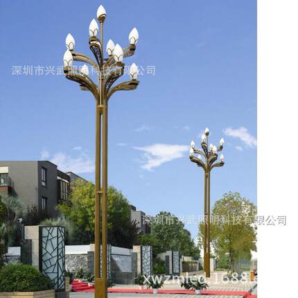 玉兰灯中华灯城市街道景观灯庭院灯莲花灯8叉9火led路灯