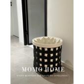 MOMO 脏衣篮 HOME家居现代简约高档皮革脏衣篓收纳筐
