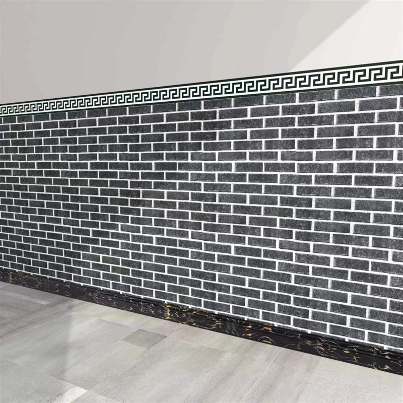 90cm宽自粘墙纸砖纹横版墙围墙裙饭店烧烤店装饰自贴防水壁纸15米