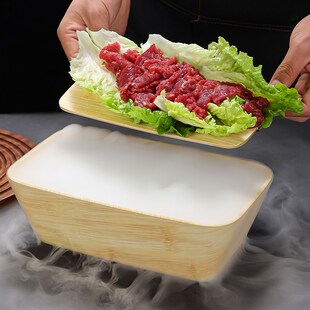 密胺旋转小火锅菜盘商用寿喜烧y蔬菜盘拼盘木纹干冰盘寿司刺身盘