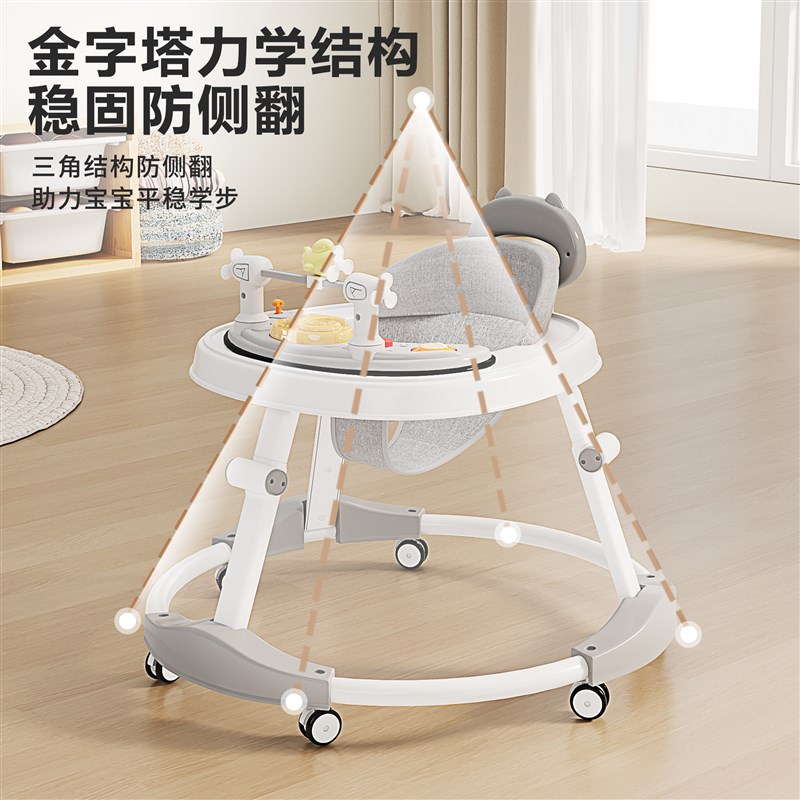 婴儿学步车防o型腿多功能防侧翻儿童宝宝6到18个月助步车2024新款