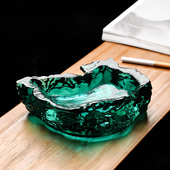 手工古法玻璃烟灰缸家用客厅琉璃摆件烟缸中式 办公室轻奢烟盅创意