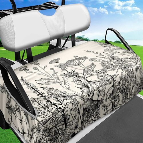 高尔夫球叶子印花坐垫车座毛巾毯高尔夫球车M座椅套易于清洁安装3