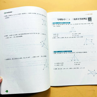 全等三角形练习册八年级上册数学专项训练轴对称分式解方程整式的乘法与因式分解计算题应用题知识点讲解案例分析强化训练方程荣恒