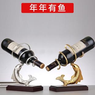 实木底座红酒架摆件酒瓶架子酒具酒吧吧台创意柜内酒架酒瓶收纳架