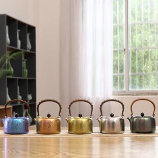 纯钛烧水壶经典款北村静香提梁泡茶壶高档可携式旅行户外煮茶壶茶