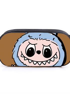 新款拉布布labubu学生隔层笔袋可爱儿童铅笔盒涤纶文具袋