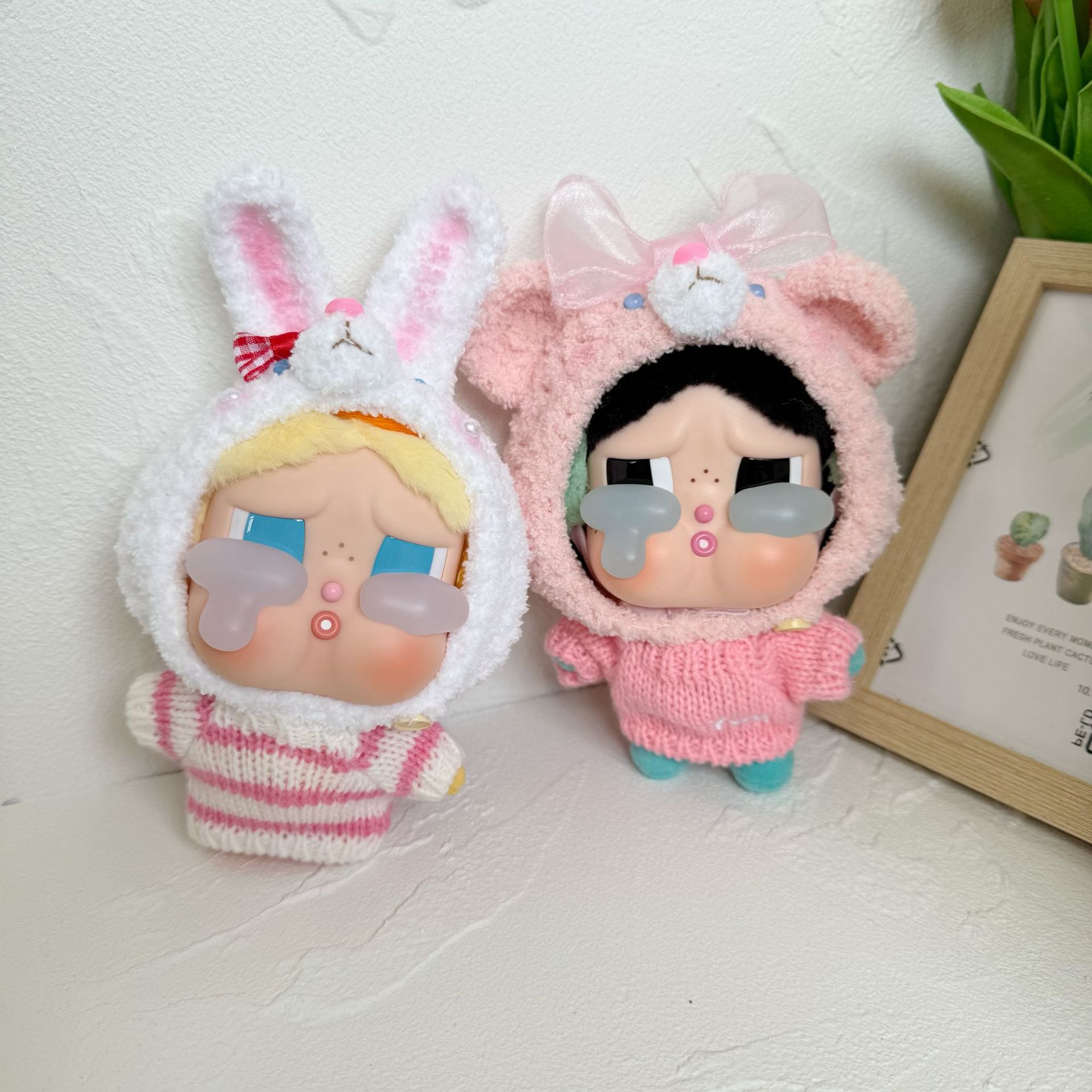 【仅娃衣]CRYBABY哭娃眼泪搪胶毛绒玩偶衣服手作兔子小熊头套毛衣