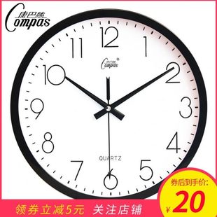 挂钟创意钟客厅时钟大挂表静音简约壁钟 康巴丝石英钟家用钟表个性