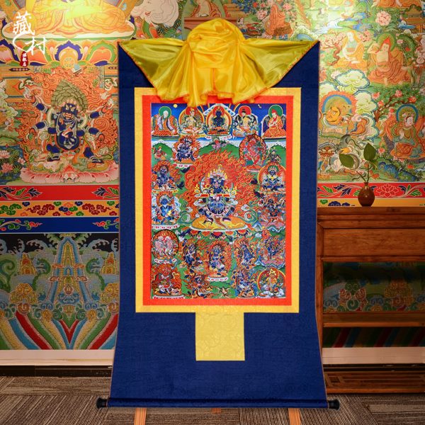 挂画天拉像镀二臂玛哈噶烫金120唐卡长西藏cm中式挂件藏村 金黑大