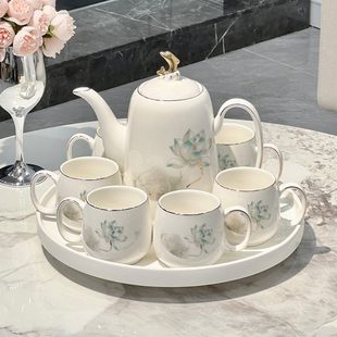 轻奢水陶瓷茶具 具家用客厅茶杯居水杯杯高档乔迁新茶壶结婚具套装