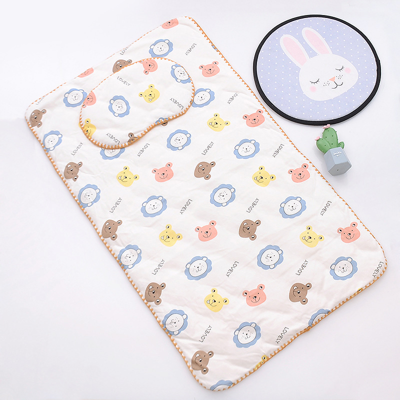 幼儿园宝宝新生儿纯棉褥子云片枕包单套装 四季款礼品批发套件