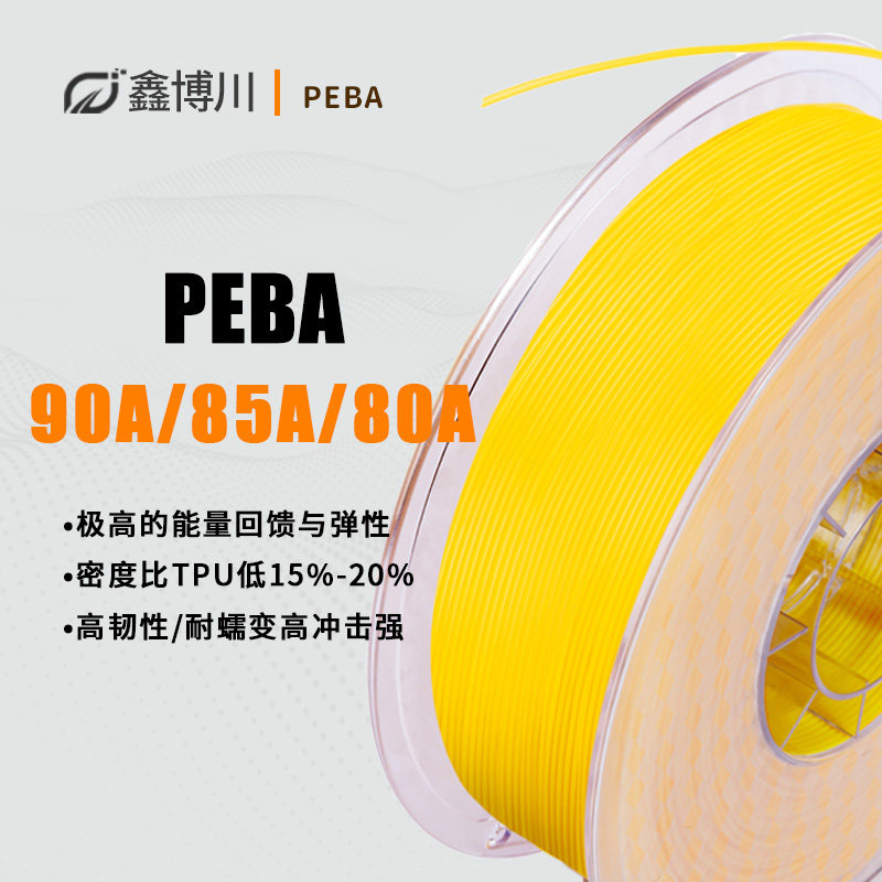 鑫博川PEBA高弹3D打印耗材适用FDM打印机 环保可客制化85A红色线
