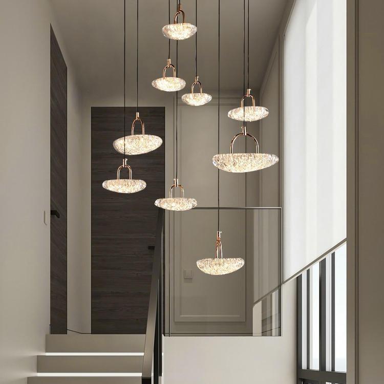 【冰洋】loft复式楼梯吊灯长吊灯简约现代公寓别墅挑空客厅吊灯