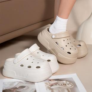 2025新厚底VA踩潮屎感款 沙滩流ins风增高diySC716配 洞洞鞋 E夏季