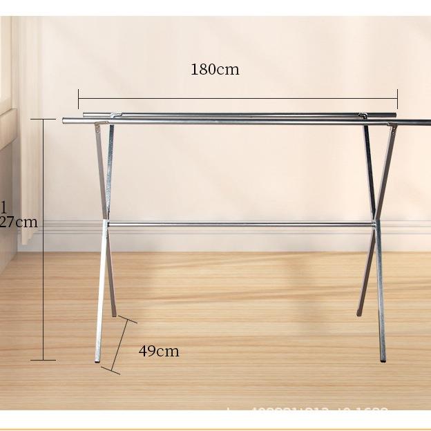 三杆X型单双杆不锈钢折叠晾衣架阳台室外晒被子地摊落地晾衣杆