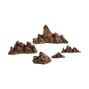 禅意家居样板房软装饰品中式玄关客厅办公室金属铜假山创意小摆件