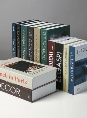 贝汉美现代英文彷真书假书北欧简约书柜装饰书套创意道具书盒摆件