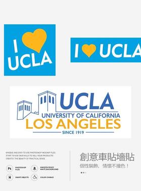 UCLA加州大学洛杉矶分校墙贴办公室玻璃贴纸装饰个性创意车贴咖啡