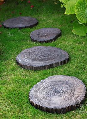 田园汀步石艺术踏步石入户花园庭院阳台仿木脚踏石酒店草坪踏脚石