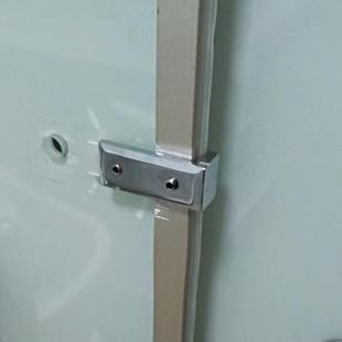 免钻孔拉门锁移门锁移门锁扣屏风浴室黑无孔锁双门隔断门淋浴房