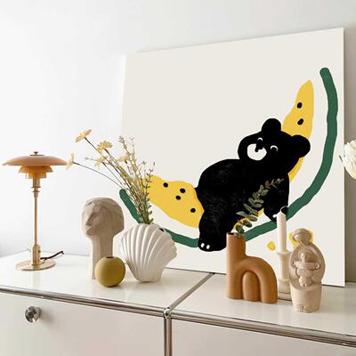 懒伞 北欧风ins小清新装饰画 画儿童房趣味个性挂画 画卧室床发夹