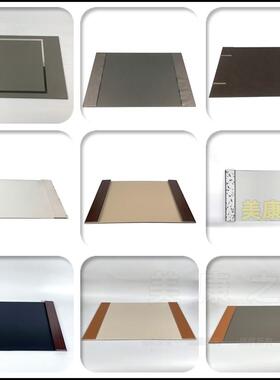 现代简约轻奢编织纹皮革大书桌垫家具样板间办公室书房软装饰摆件