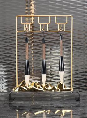 新中式毛笔架摆件创意客厅家居书房禅意办公桌玄关电视柜软装饰品