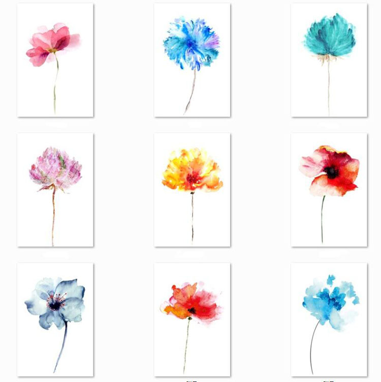 抽象花朵客厅简易装饰画 民宿客栈酒店平价挂画 花卉无框画图片