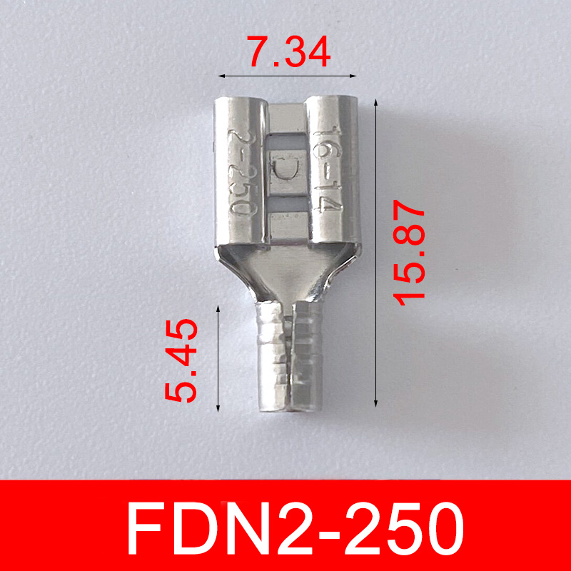 FDN2250母头63插簧接插件裸端子插拔式铜冷压黄铜接线端子