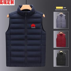 羽绒广告团队工作服工装男女印字马夹保暖季马甲定制logo秋冬外套