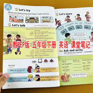 2026新版课堂笔记人教PEP版五年级下册英语学霸随堂笔记课前预习复习同步课本原文解析批注教学教材讲解扫码看视频微课